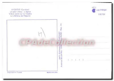Vigeois — recordações da região — Éditions de Larrieu, Rep. Int. — Verso