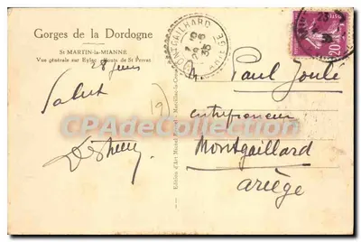 Gorges della Dordogne — Vista generale su Eyllac e St Privat — Edizione d'Arte Michel — Verso