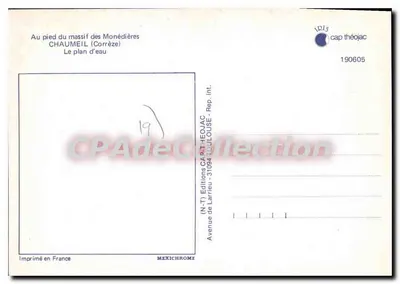 Chaumeil — O lago — Éditions de Larrieu — Verso