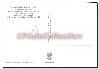 Aubazine (Corrèze) — entre la Valle de la Corrèze y el Valle del Coiroux — Edición Moderna & Théojac — Reverso