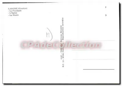 Larche — Vista da Feuillade, da igreja e da prefeitura — CAP TIBAC Éditions — Verso