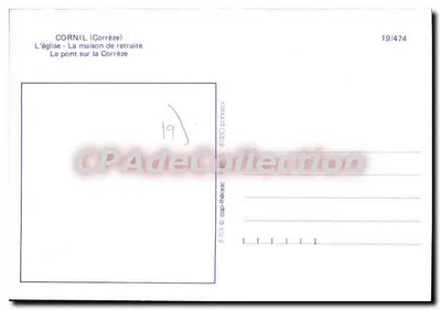Cornil — Pamiątka z Cornil — CPAdeCollection — Rewers