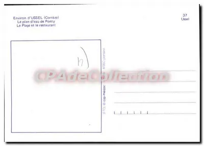 Plan wody w Ponty — ok. Ussel (Corrèze) — CPAdeCollection n°37 — Rewers