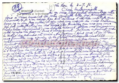 Spontour (Corrèze) — Visão geral e a Dordogne — Éditions d'Art Fréchou — Verso