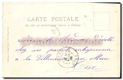 Pontoise — Rue Notre-Dame — wydawca Phototypie A. Brugier, Paryż — Rewers