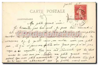 Pontoise z lotu ptaka — widok z powietrza — A. Soyes, wyd. - Chiché Godefroy — Rewers