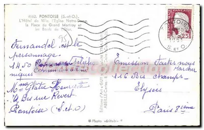 Pontoise — Palazzo Comunale, chiesa di Notre-Dame, piazza del Grand Martroy e rive della Senna — Edizioni d'Arte « GUY » — Verso