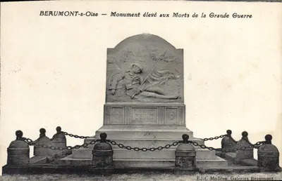 Beaumont-s/Oise — Monument erguido aos Mortos da Grande Guerra — Edit. Modern' Galeries Beaumont