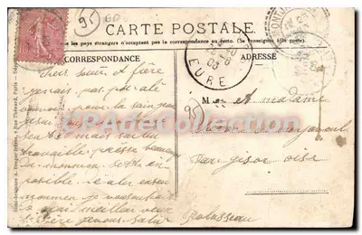 Pierrelaye — Praça da Igreja e Leveau-Beauchet — Ch. Miller, editor — Verso