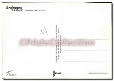 Plouneour-Trez — skałowa plaża z kąpielącymi się — La Cigogne, nr 29.203.03 — Rewers