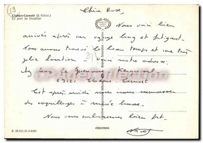 Clohars-Carnoët (S.-Finist.) — porto de pesca — editor Cinq — Verso