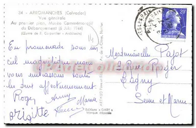 Arromanches — Vista general del Museo Conmemorativo (6 Junio 1944) — Ediciones Gaby — Reverso