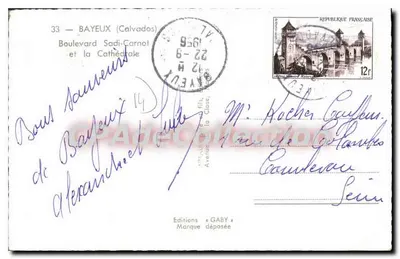 Bayeux — Boulevard Sadi-Carnot e a Catedral — Edições GABY — Verso