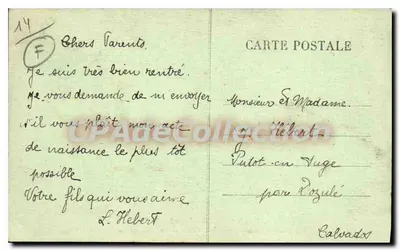 Liceum Świętego Józefa — Kaplica i pomnik żołnierzy wojny 1914-1918 — CAEN — Rewers