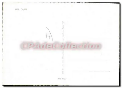 Caen — Pamiątka z klasztoru Mężczyzn, dworca autobusowego, pałacu sądowego i kościoła św. Piotra — Réal-Photo, n° 1076 — Rewers