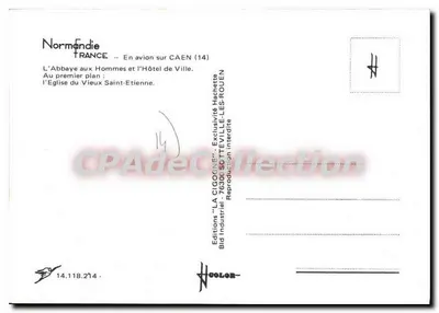 Caen – Widok z powietrza – Wydawnictwo LA CIGOGNE — Rewers