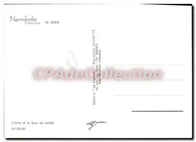 L'Orne i Quai Juillet — Caen, Normandia — Wydawnictwo "La Cigogne" — Rewers
