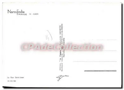 La Cigogne — Caen — Éditions Hachette — Verso