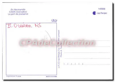 O porto de recreio — Caen (Calvados) — Cap théo Jac NS 140668 — Verso