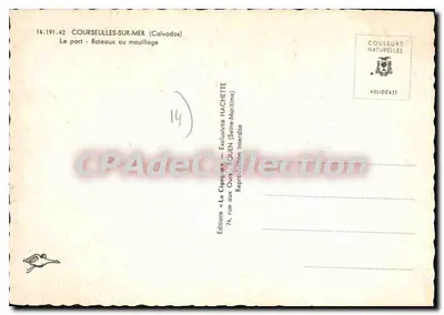 Courseulles-sur-Mer — Il porto. Barche ormeggiate — Edizioni Hachette, Rouen — Verso