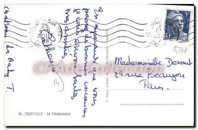 Stazione di Trouville-sur-Mer — editore G. Réanti, n°88 — Pescheria — Verso