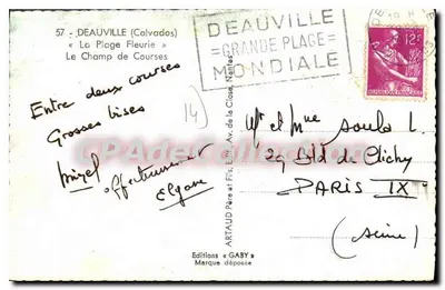Deauville — El Campo de Carreras — Ediciones Gaby — Reverso