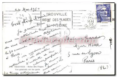 Allgemeiner Blick auf die Kai — Trouville — Königin der Strände — Verlag C.A.P. Nr. 177 — Rückseite