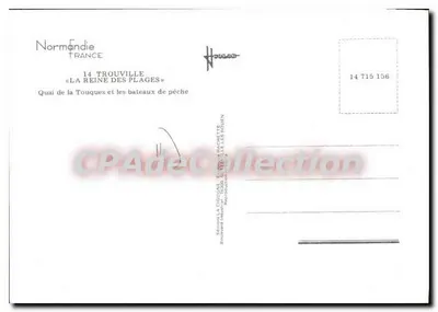 La Chigogne — Quai de la Touques et les bateaux de pêche — Édition La Chigogne, Trouville — Verso