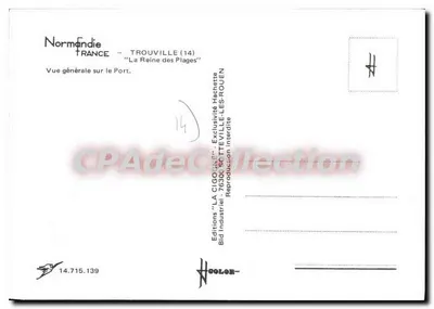 TROUVILLE - The Queen of Beaches — General View of the Port — Editions 'LA CIGOGNE' Bid Industrial — Back