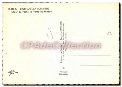 Lion-sur-Mer — Retorno da pesca, a venda do peixe — Edições « La Cigogne » — Verso