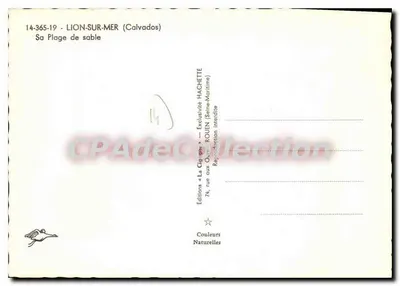 Lion-sur-Mer — Praia de areia — Edições « La Cigogne » — Verso