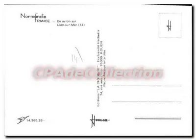 Vista aérea de Lion-sur-Mer — Normandía — Ediciones 'LA CIGOGNE' — Reverso