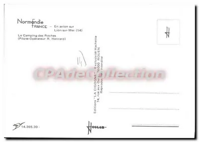 Lion-sur-Mer — Camping des Roches — Éditions LA CIGOGNE — Verso