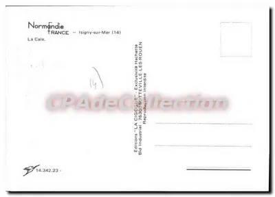 Isigny-sur-Mer — La Cale — Edições 'LA CIGGONE' — Verso