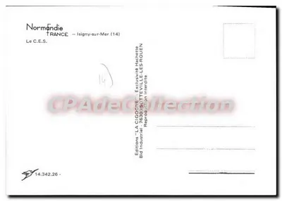 Isigny-sur-Mer — Le C.E.S. — Edições 'LA CIGOGNE' — Verso
