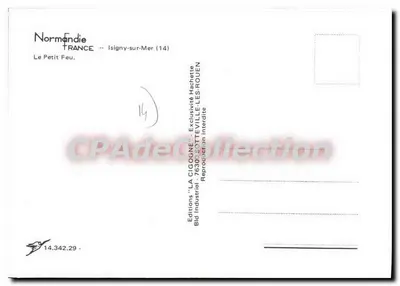 Mały ogień — Isigny-sur-Mer (14) — Wydawnictwo LA CIGOGNE — Rewers