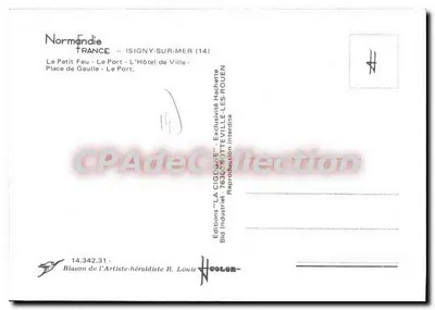 Isigny-sur-Mer — widok panoramiczny — Wydawnictwo 'LA CIGIGNE' n°14.342.31 — Rewers