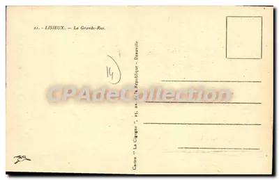 लिसिए — ग्रैंड रू — 'ला सिगोने' कार्ड, 25, रू. डी ला रेपब्लिक — डूअविल — पीछे