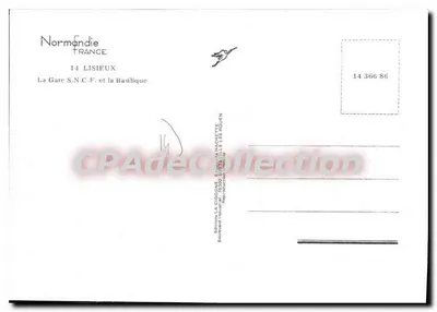 A Estação da SNCF e a Basílica — Lisieux — Edição La Cigoone — Verso