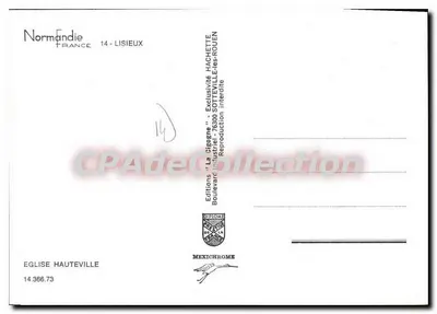 Igreja de Hauteville — Normandia — Edições Mexichrome — Verso
