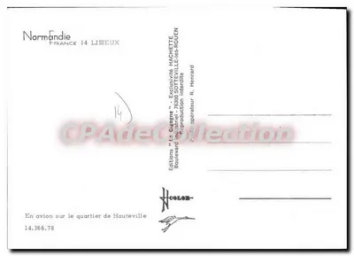 Hauteville - Bairro industrial — vista aérea — Edições 'La Cigogne', Hachette — Verso