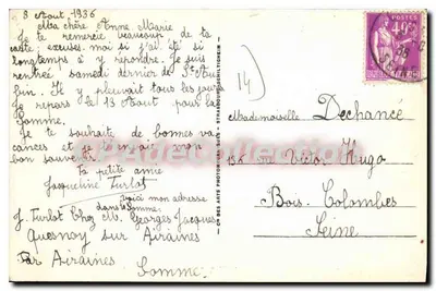 St-AUBIN - Cenas de Praia - Maré baixa — Bilhete postal antigo n°6, editor CP DES ARTS PHOTOGRAPHIQUES — Verso