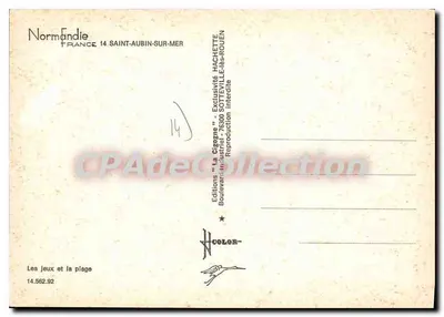 St Aubin sur Mer — praia e brinquedos — Éditions Hachette — Verso