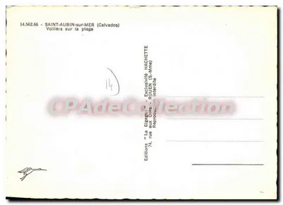 Veleros en la playa — Saint-Aubin-sur-Mer (Calvados) — Ediciones 'La Cigogne' — Reverso