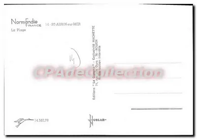 A Praia — Saint-Aubin-sur-Mer — Edições 'La Cigogne' — Verso