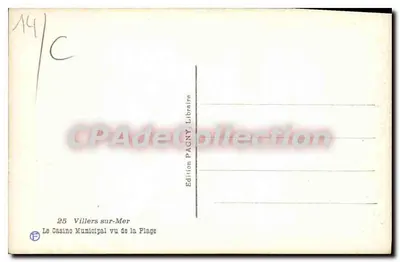 O Casino Municipal — Vista da Praia — Edição PAGNY Libraire — Verso