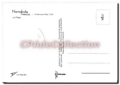 Villers-sur-Mer — A Praia — Edições 'LA CIGOGNE' — Verso