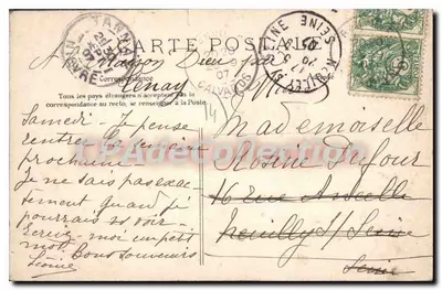 RANVILLE (Calvados) — De weg naar de Monts — onbekende uitgever, n° 556 — Achterkant
