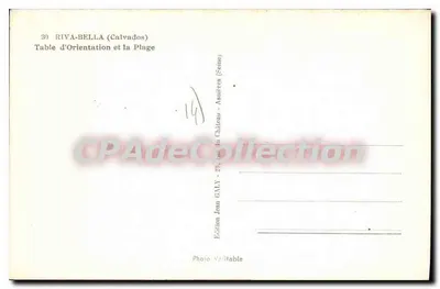 Riva-Bella (Calvados) — Stołek orientacyjny i plaża — Wydawnictwo Jean G.M.Y. — Rewers