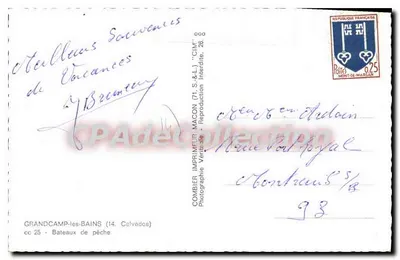 Grandcamp-les-Bains — Visvangstboten — Combier Imprimeur Macon — Achterkant